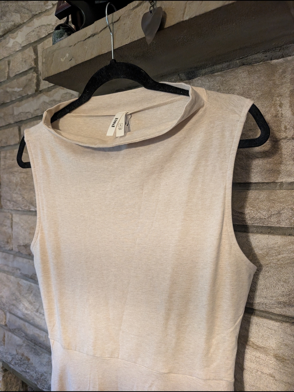 Pact Cowl Neck Midi Dress, M, in Beige - Picture 3 of 7